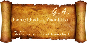 Georgijevits Amarilla névjegykártya